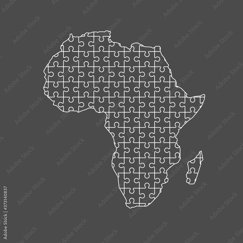 Picture African Puzzle continent banner. Image puzzle piece africa map ...