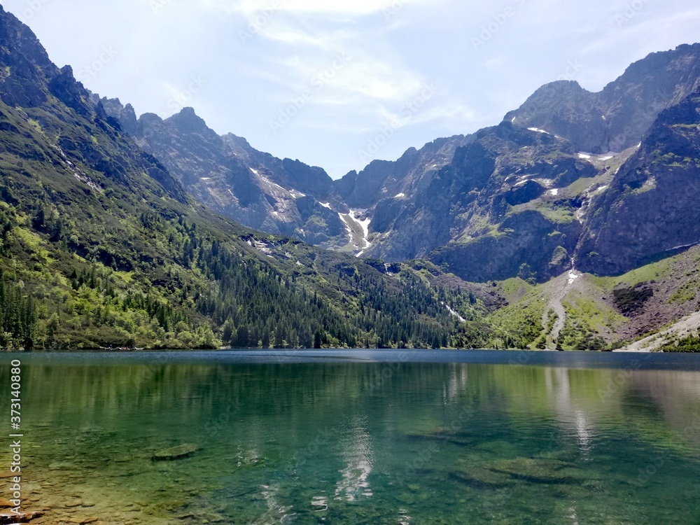 lake and mountains