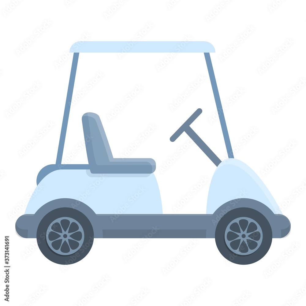 Modern golf cart icon. Cartoon of modern golf cart vector icon for web design isolated on white background Modern golf cart icon. Cartoon of modern golf cart vector icon for web design isolated on white background