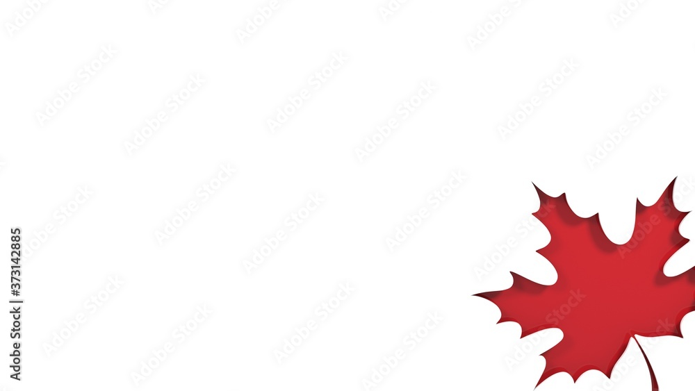 Autumn white background, tree paper leaves, design for sale banner, poster, thanksgiving day, greeting card, paper cut out art style. 3d rendering