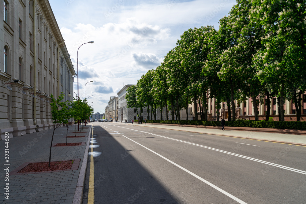 The streets of Minsk, capital of Belorussia