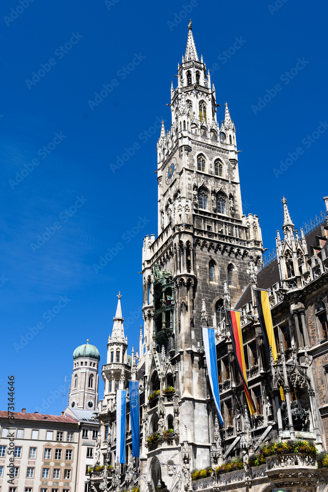 Munich, Germany: Facade of the City hall at the Marienplatz