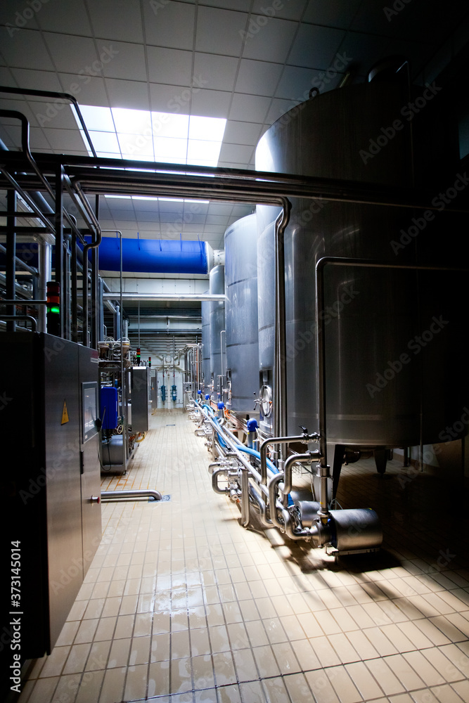 Plant for the production of milk and filling it into bottles
