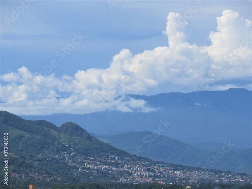 clouds over the mountains in Acapulco, Mexico