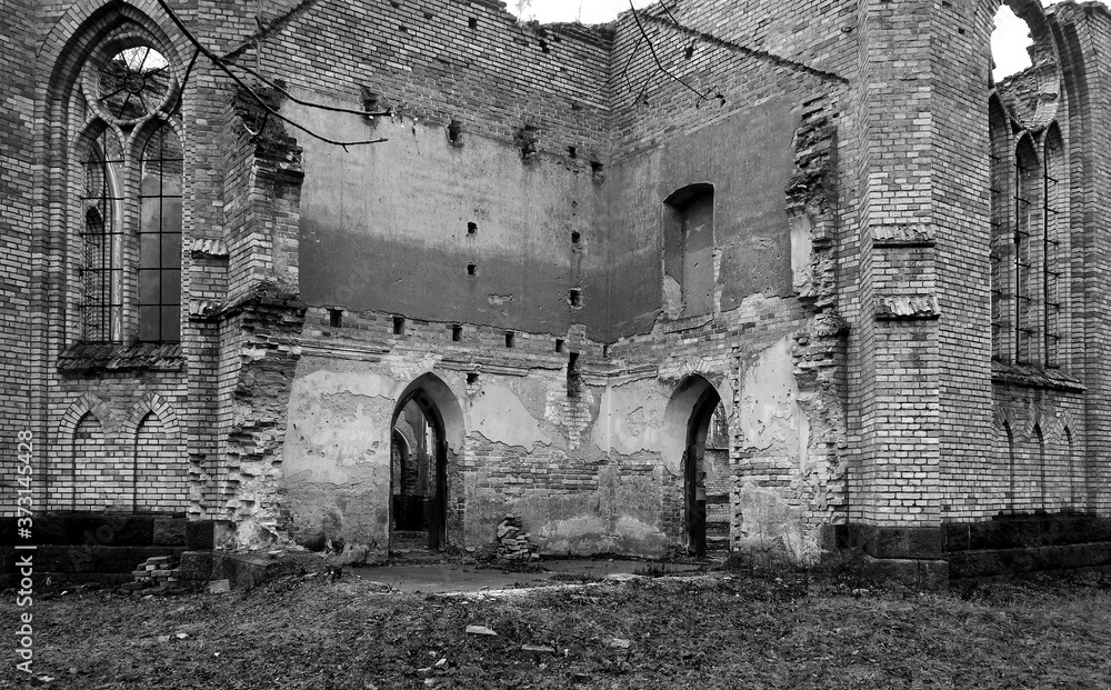 built in 1922, the Catholic Church of Saint Anthony, demolished by the German army in 1944 in the village of heifers in Podlasie, Poland