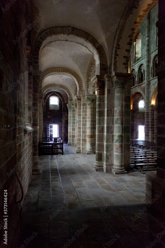 Medieval abbey cathedral fortress inside with chapel