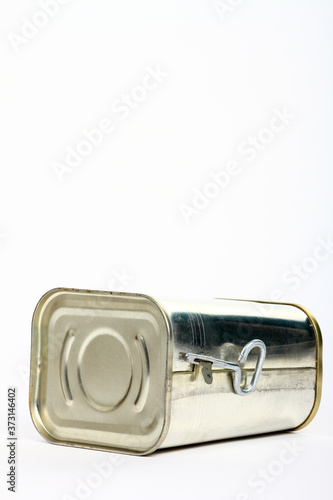 Corned beef tin isolated on a white background