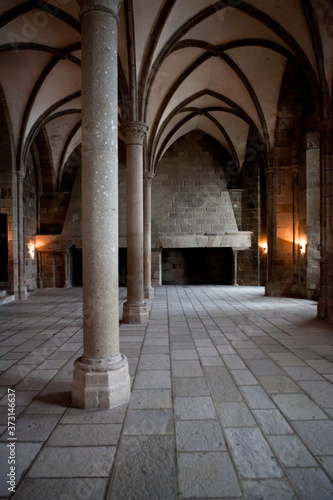 Medieval abbey cathedral fortress inside with chapel © zarajsky