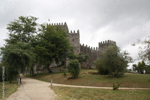 Panorama of Guimaraes castle, north of Portugal