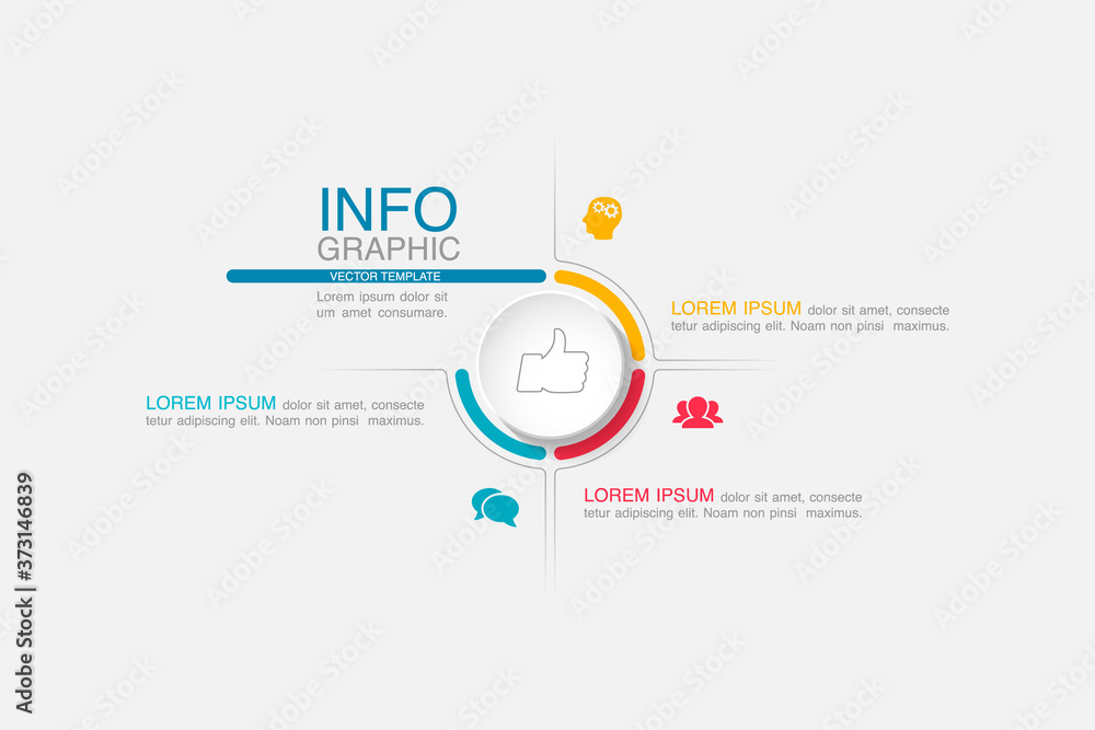 Fototapeta premium Vector iInfographic template for business, presentations, web design.