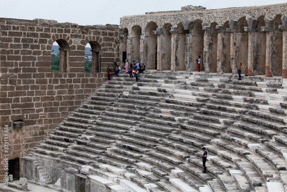 Fototapeta premium Ancient Roman theater, where performances and gladiatorial battles were held