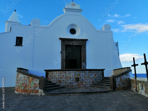 Obraz na plátne Chiesa del Soccorso church in Forio, Ischia island, Gulf of Naples, Italy