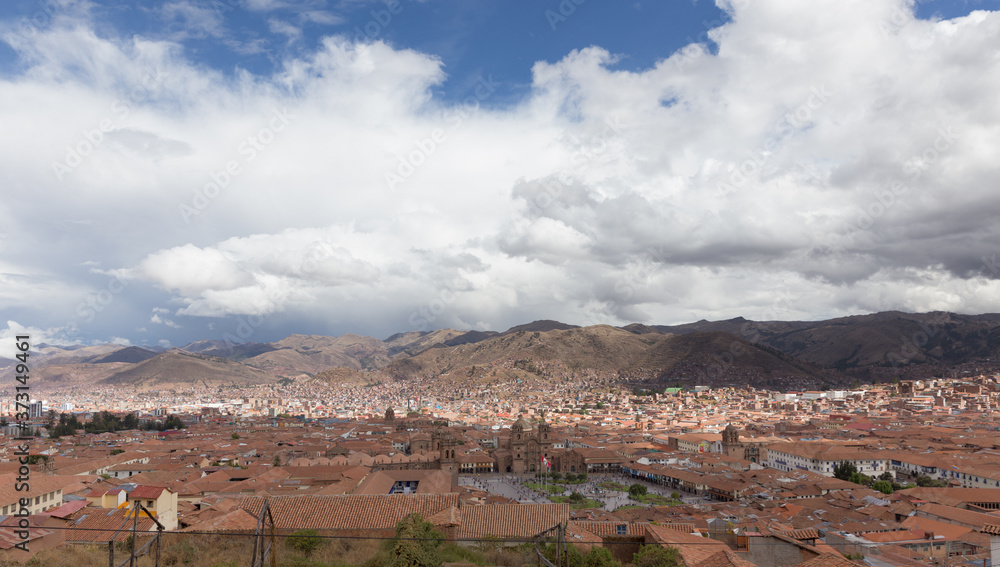 View of the historical center of Cusco, Peru