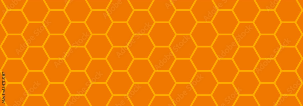 Honeycomb pattern. Seamless geometric hive background. Abstract yellow, orange beehive raster background. Funny vector bee honey shapes sign. Amber color