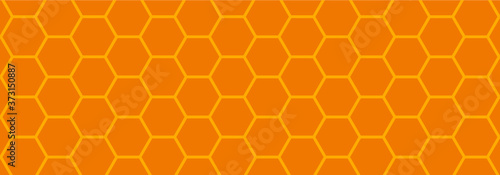 Honeycomb pattern. Seamless geometric hive background. Abstract yellow, orange beehive raster background. Funny vector bee honey shapes sign. Amber color