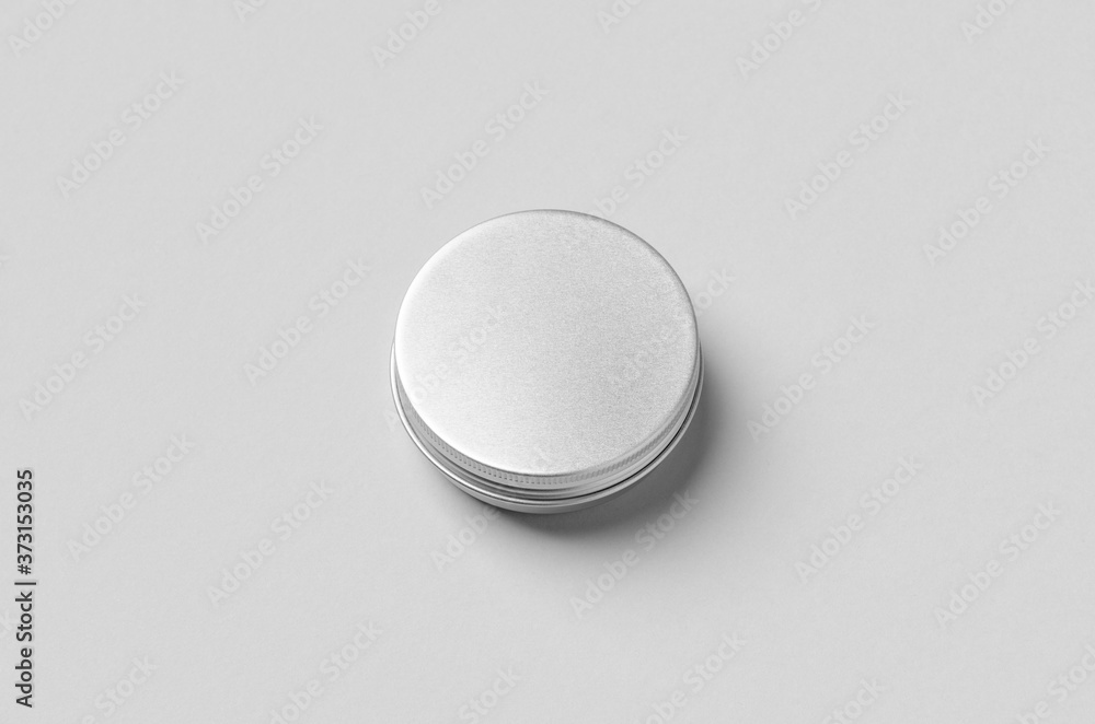 Metal cosmetic jar packaging mockup. Metal cosmetic jar packaging mockup.