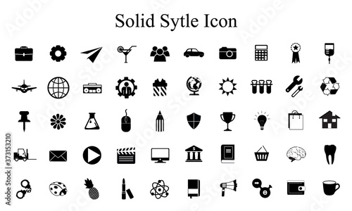 50 Solid Icon Pack / Set Sytle Part Home dan Tecnologi for apps or website for ios and android