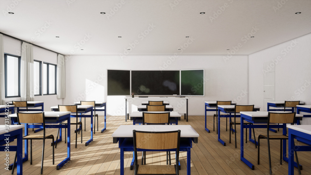 salle de classe COVID vue 3d 02 salle de classe COVID vue 3d 02