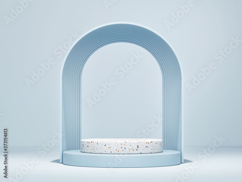 Mockup podium for product presentation, 3d  rendering of showroom or exhibition premium background