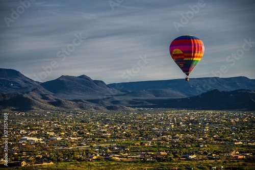 Hot air balloon over Phoenix, Arizona