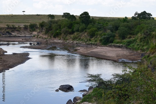 Scenic view of Mara River in Masai Mara National Reserve, Kenya