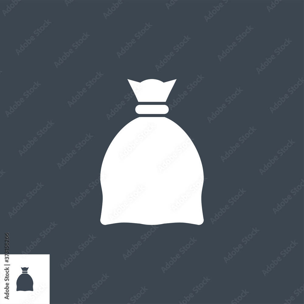 Bag related vector glyph icon. Isolated on black background. Vector illustration. Bag related vector glyph icon. Isolated on black background. Vector illustration.