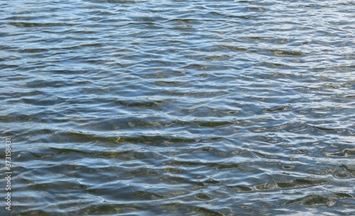 Natural blue river water surface with soft waves as a background