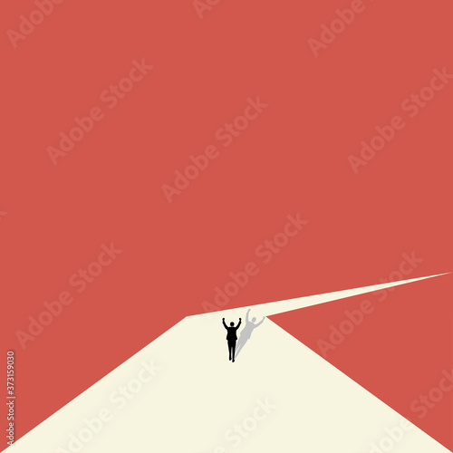 Business concept. The way to solve problems. businessman looking into the distance, minimalistic style. Vector illustration.