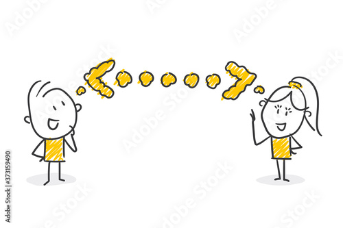 Strichfiguren / Strichmännchen: Abstandsregel, Social Distancing. (Nr. 518)	