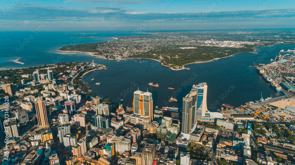 aerial view of the haven of peace, city of Dar es Salaam