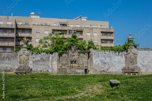 View of Ancient walls from Andrade Corvo Street. Braga. Portugal. photo