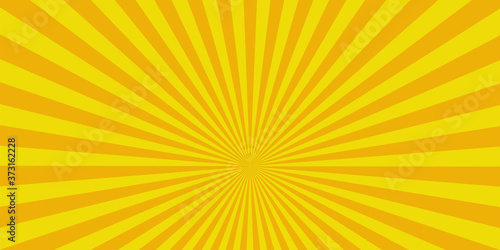 Sunburst yellow background. Vector vintage illustration.