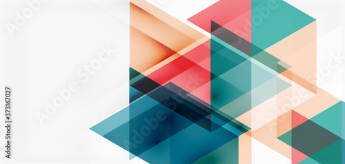 Fototapeta Naklejka Na Ścianę i Meble -  Geometric abstract background, mosaic triangle and hexagon shapes. Trendy abstract layout template for business or technology presentation, internet poster or web brochure cover, wallpaper