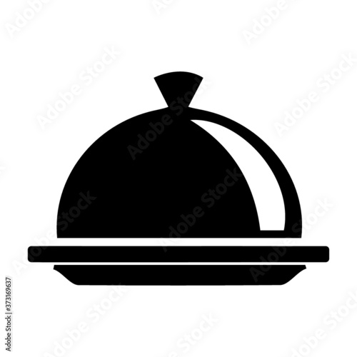 Pan with water, soup or other boiling food on stove. Icon of hot meal in linear design. Graphic contour symbol for different culinary projects. Vector illustration