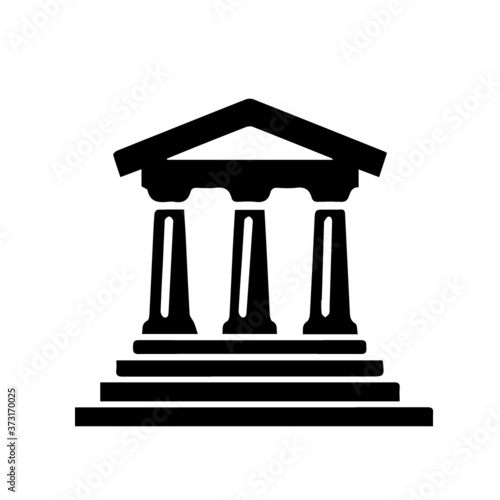 Flat icon of bank building