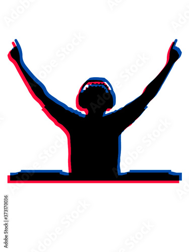 3D Effekt DJ Silhouette Festival glücklich event