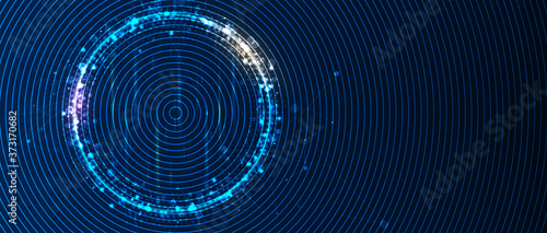 Quantum processing. Deep learning artificial intelligence. Future new technology  for business or science presentation