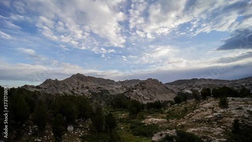 Cloudy time lapse of the beautiful landscape around the Favre Lake trail photo