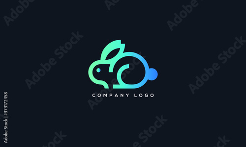 Unique, Elegant, Modern minimal Rabbit icon logo for your Business