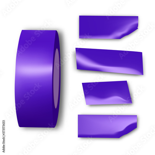 Piece scotch. Adhesive vector paper tape or yellow sticky duct strip isolated on white background. Torn grunge texture.