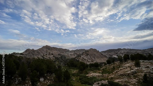 Cloudy time lapse of the beautiful landscape around the Favre Lake trail photo