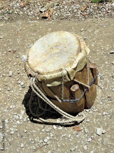 A drum in the sand in Panama