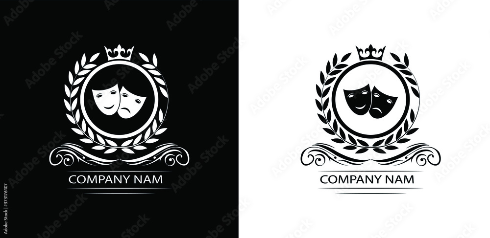theatre logo template luxury royal vector theatre company decorative emblem with crown theatre logo template luxury royal vector theatre company decorative emblem with crown
