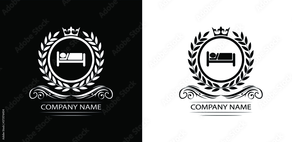 hotel logo template luxury royal vector company decorative emblem with crown