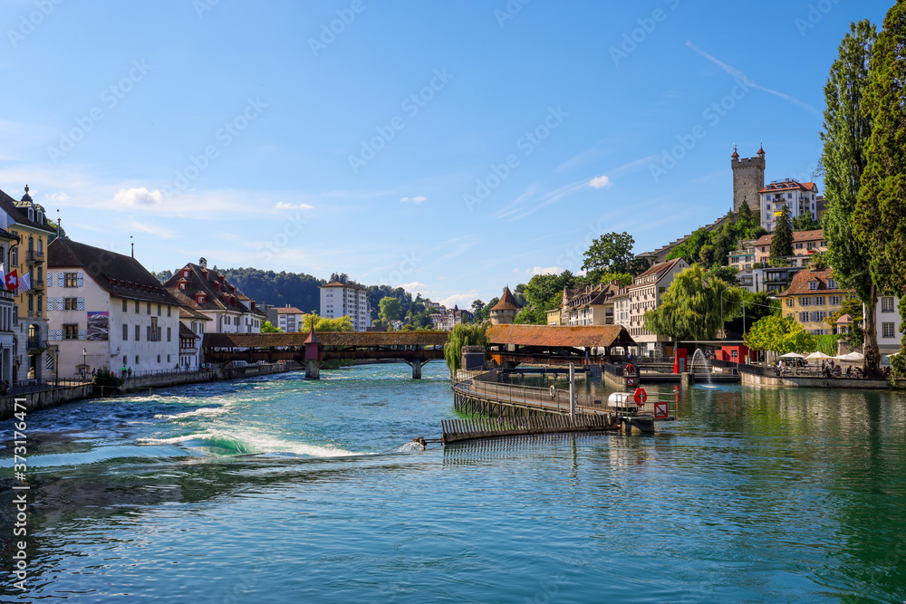 City Center of Lucerne in Switzerland on a sunny day - travel photography