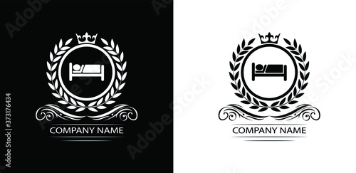 hotel logo template luxury royal vector company decorative emblem with crown