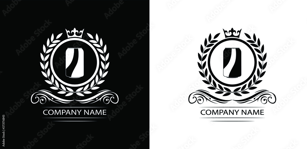 Fototapeta premium beer, beer pub logo template luxury royal vector company decorative emblem with crown 