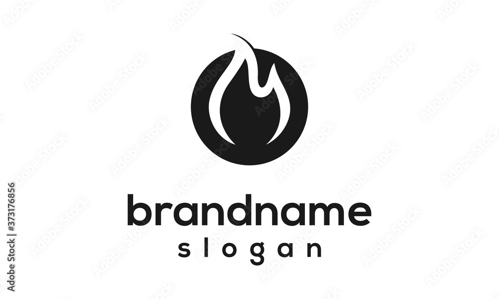 Simple fire logo design vector Simple fire logo design vector