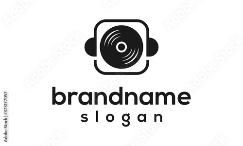 Modern music logo design vector