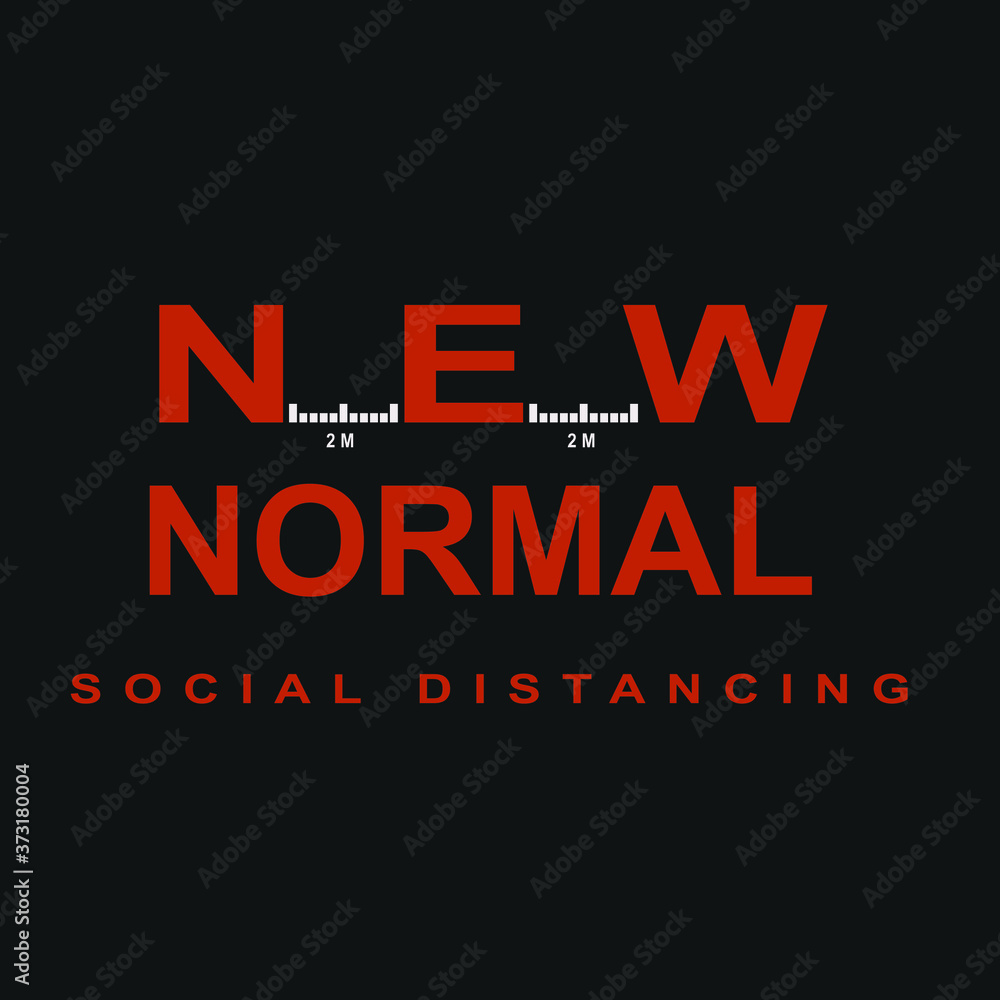 Plakat new normal social distancingtext, suitable for warning board